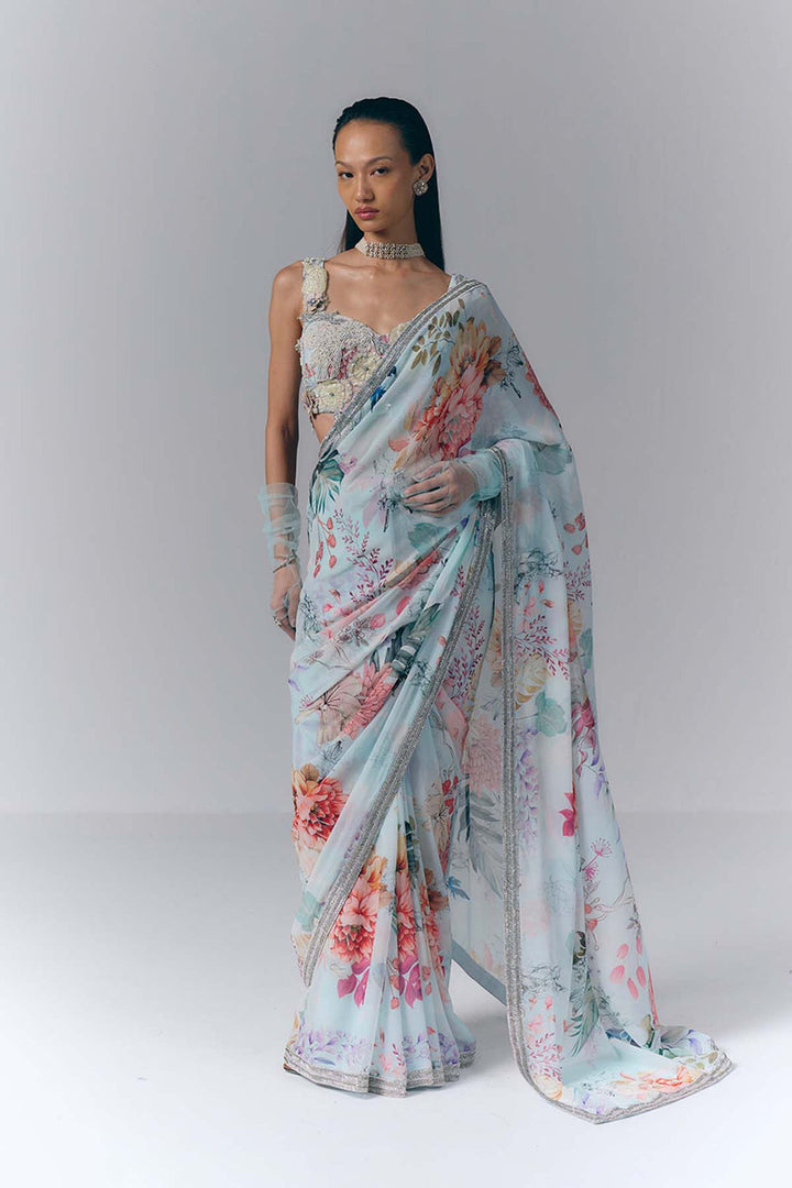Ethereal Bloom Saree|VARUN BAHL