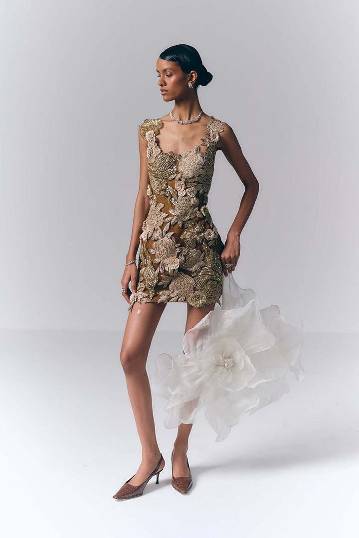 Mettalic Mini Dress|VARUN BAHL