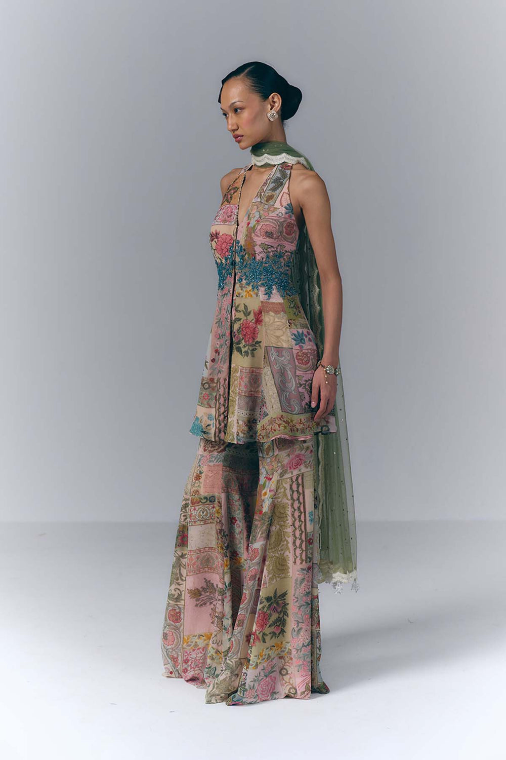 Eden Bloom peplum Set|VARUN BAHL