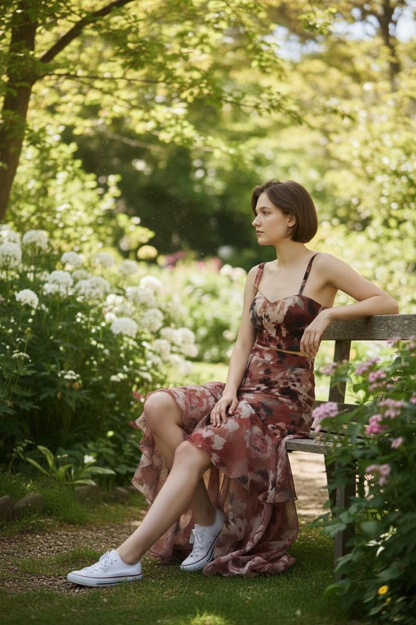 Floral Print Crop Top & High-Low Skirt Set |VARUN BAHL