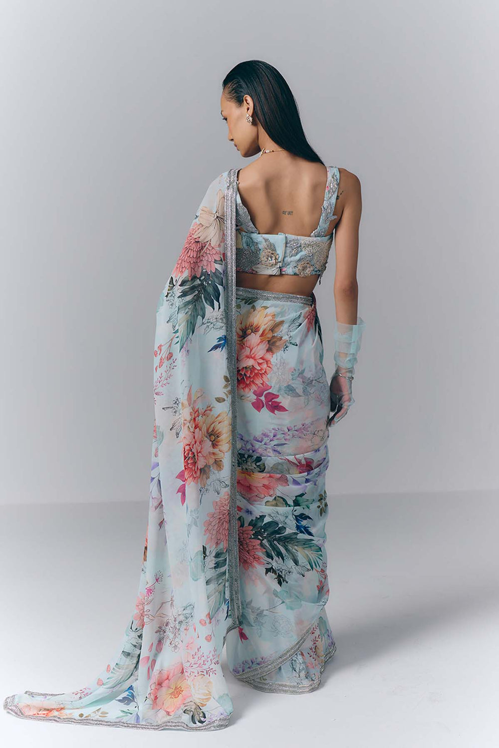 Ethereal Bloom Saree|VARUN BAHL
