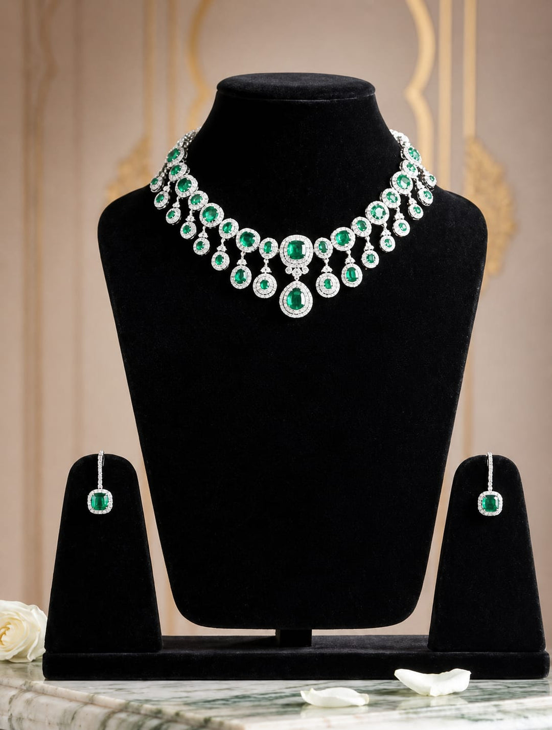 The Emerald Empress Cascade Set | Astha Jagwani
