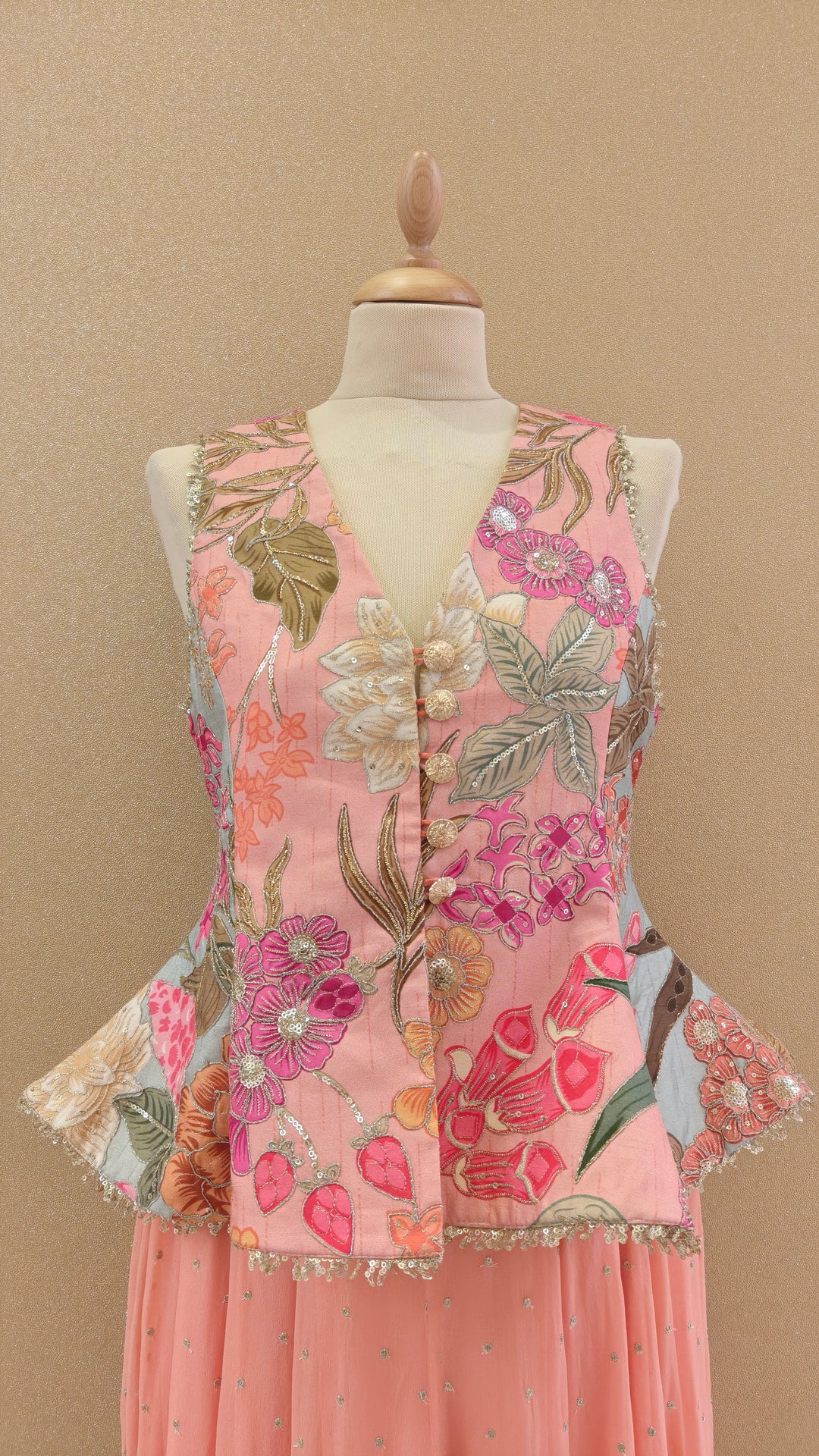 Pastel Floral Peplum Top & Balloon Pants Set| Private Collection