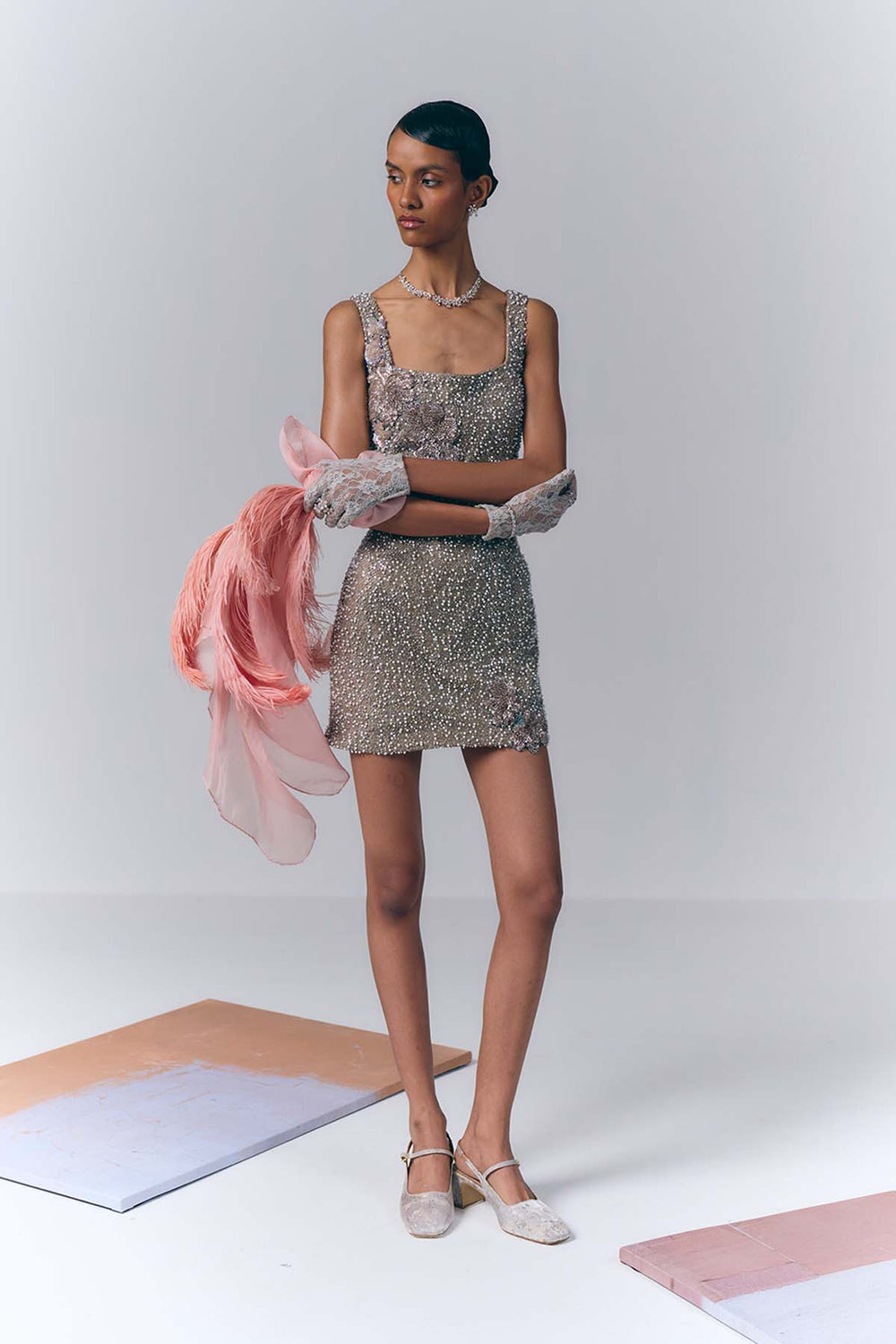 Embroidered Short Dress|VARUN BAHL