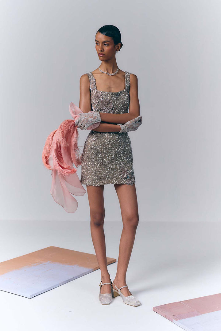 Embroidered Short Dress|VARUN BAHL