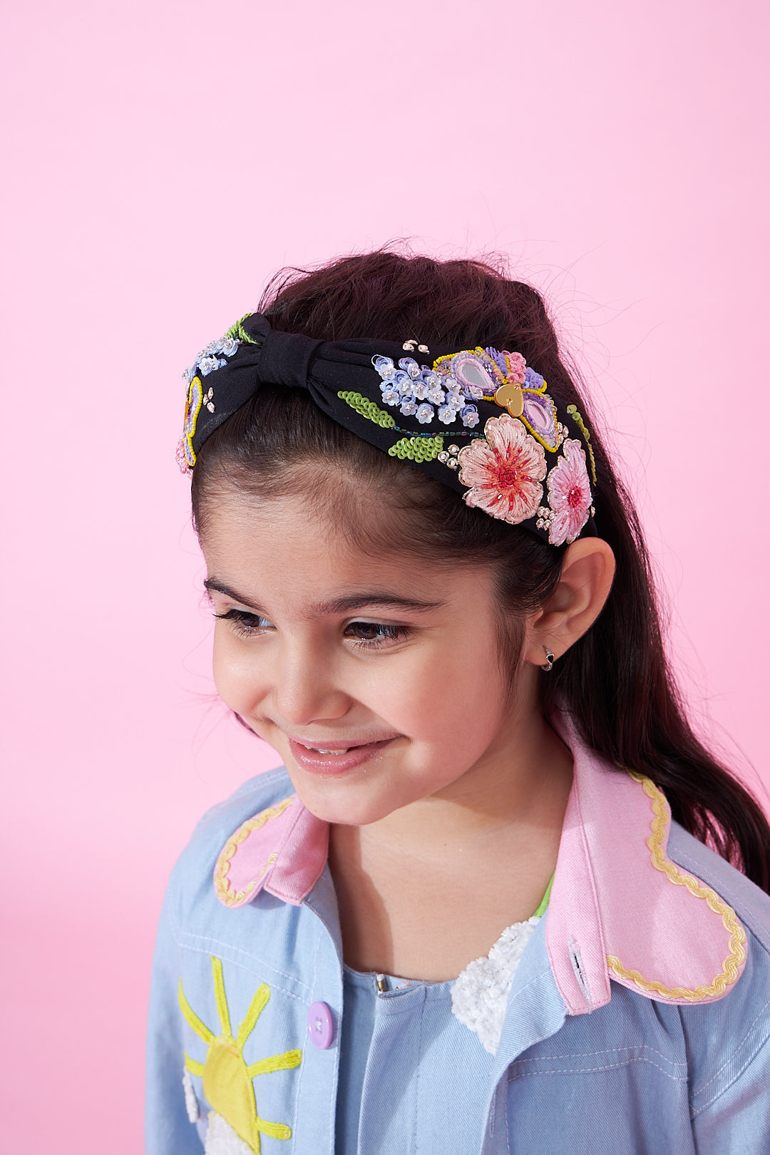 Nora Black Embellished Headband| Joey & Pooh
