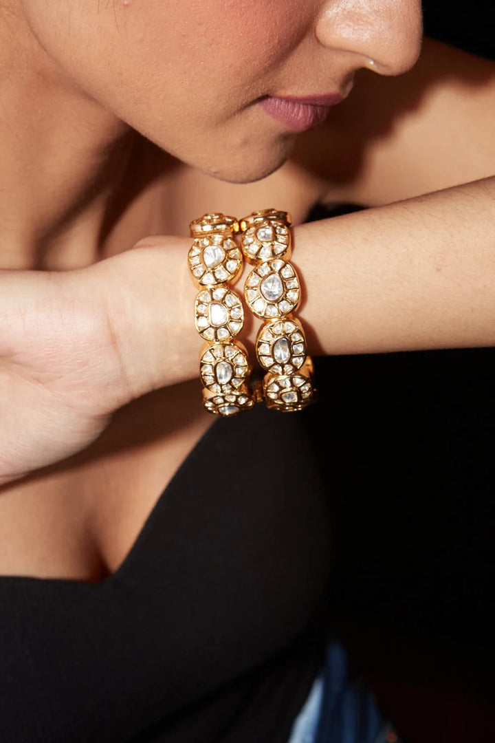 Rajvika Kundan Polki Bangles|Vivinia by Vidhi Mehra