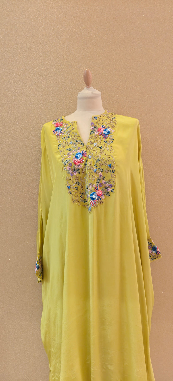 Lime Green Kaftan Set |Basanti Kapde Aur Koffee