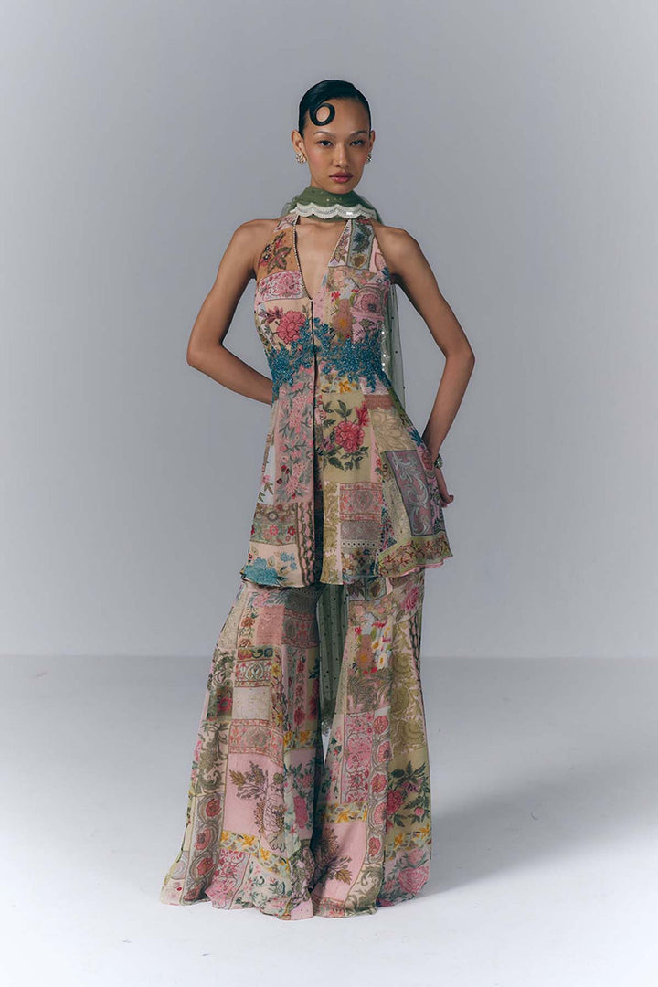 Eden Bloom peplum Set|VARUN BAHL