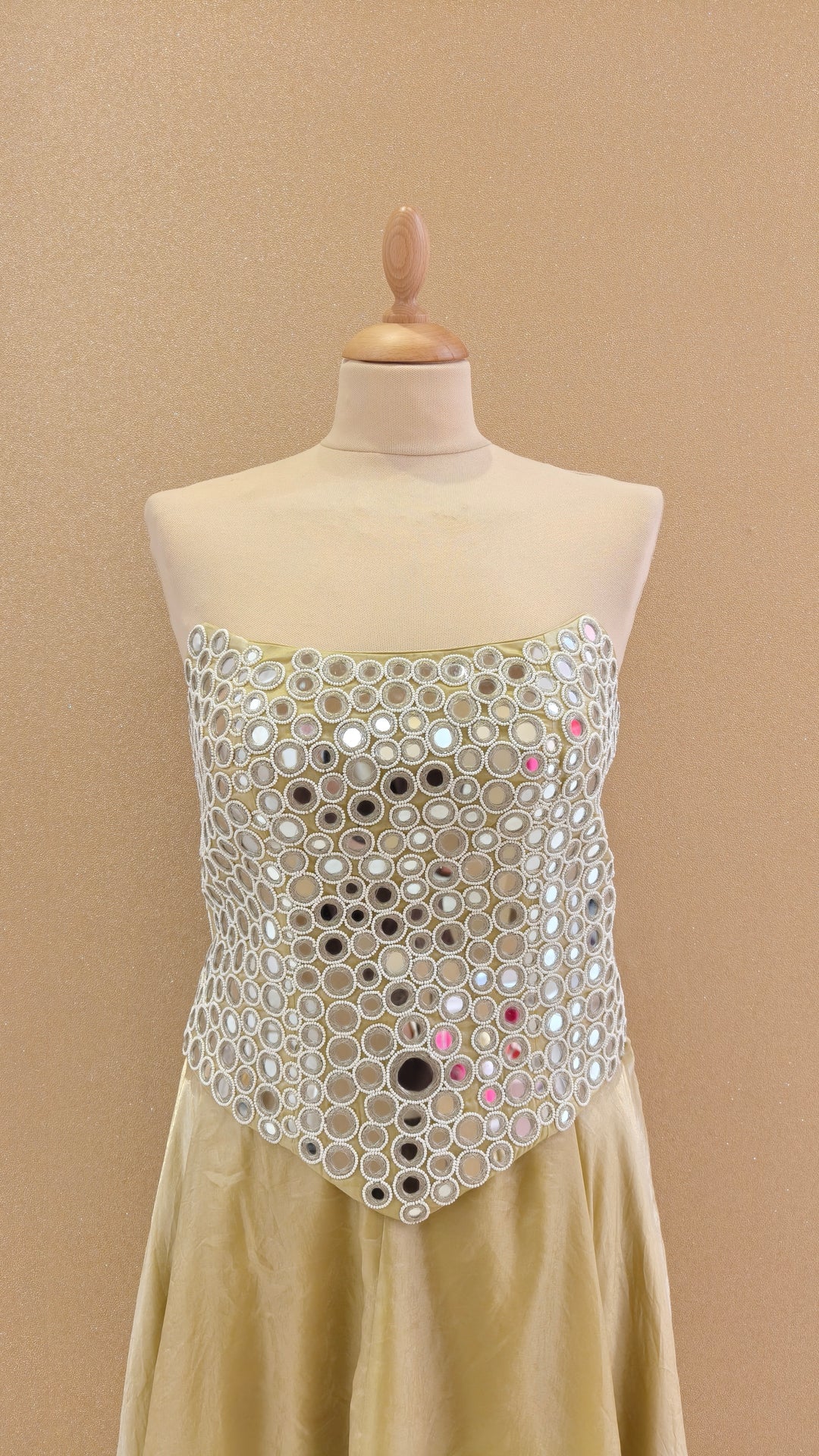 Gold Embellished Corset Top with Pants| AURAROZE