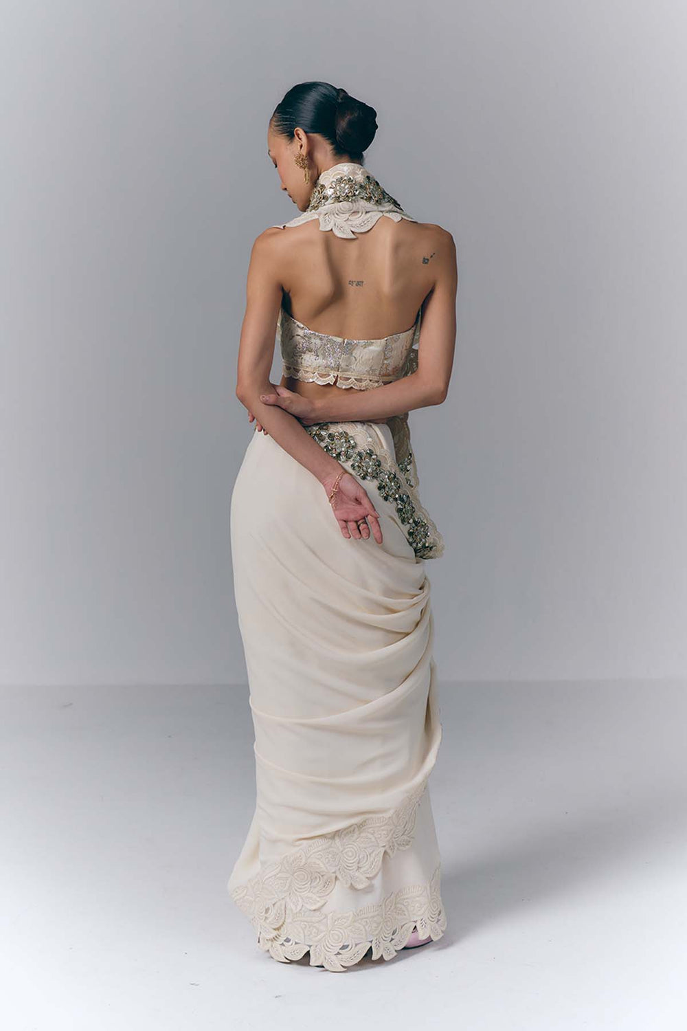 Ivory Pearl Saree|VARUN BAHL