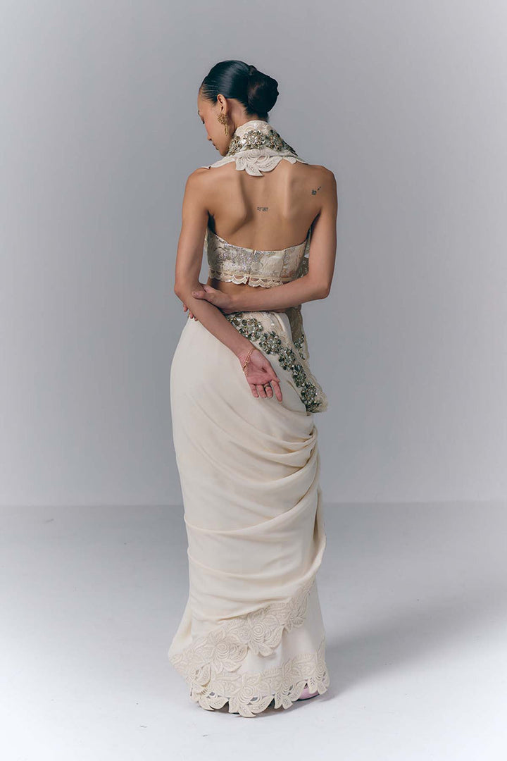 Ivory Pearl Saree|VARUN BAHL