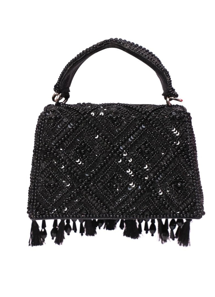 Midnight Beaded and Tassled Evening Bag| Al Falah