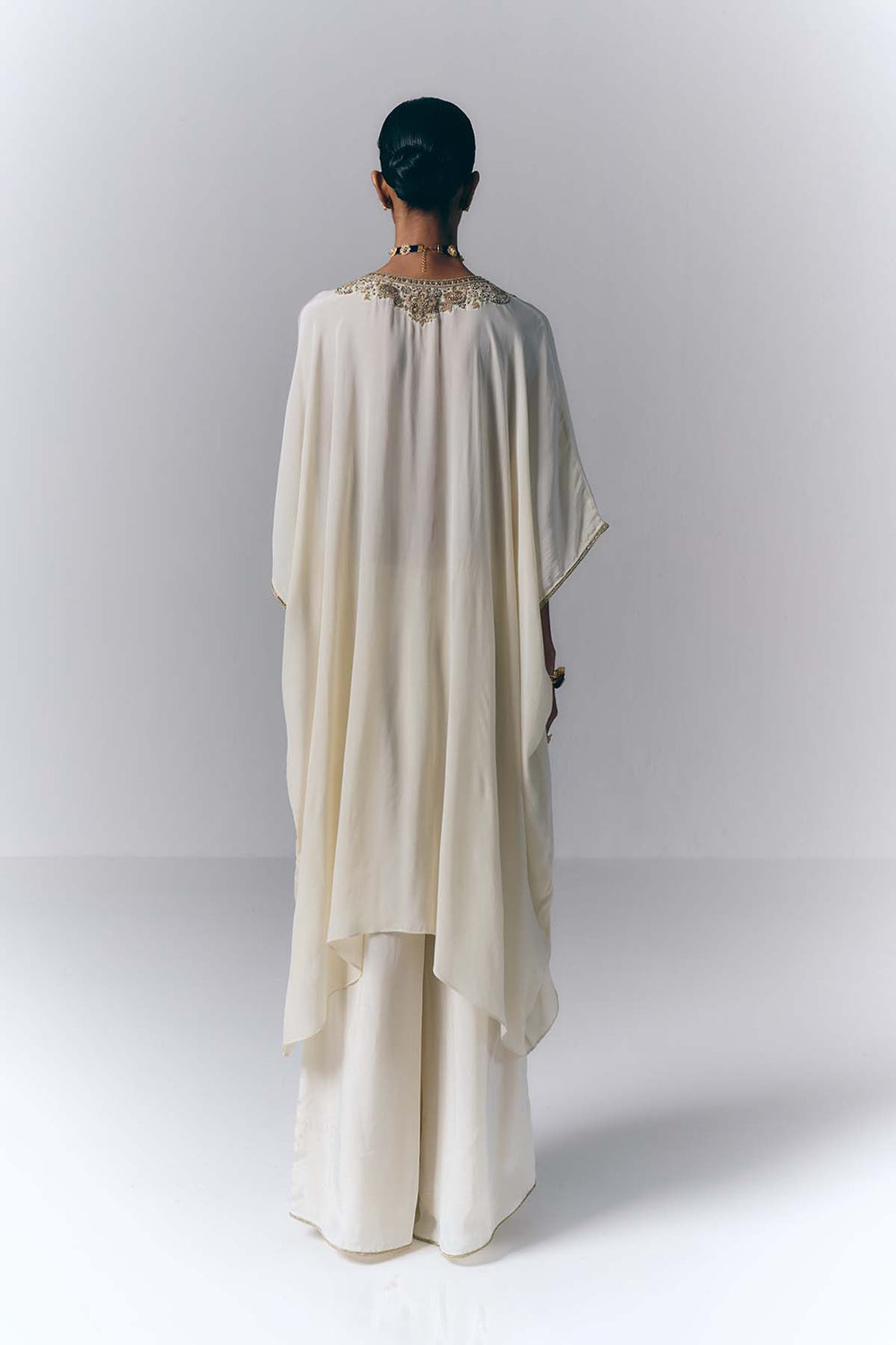 Ivory Embroidered Kaftan Set|VARUN BAHL