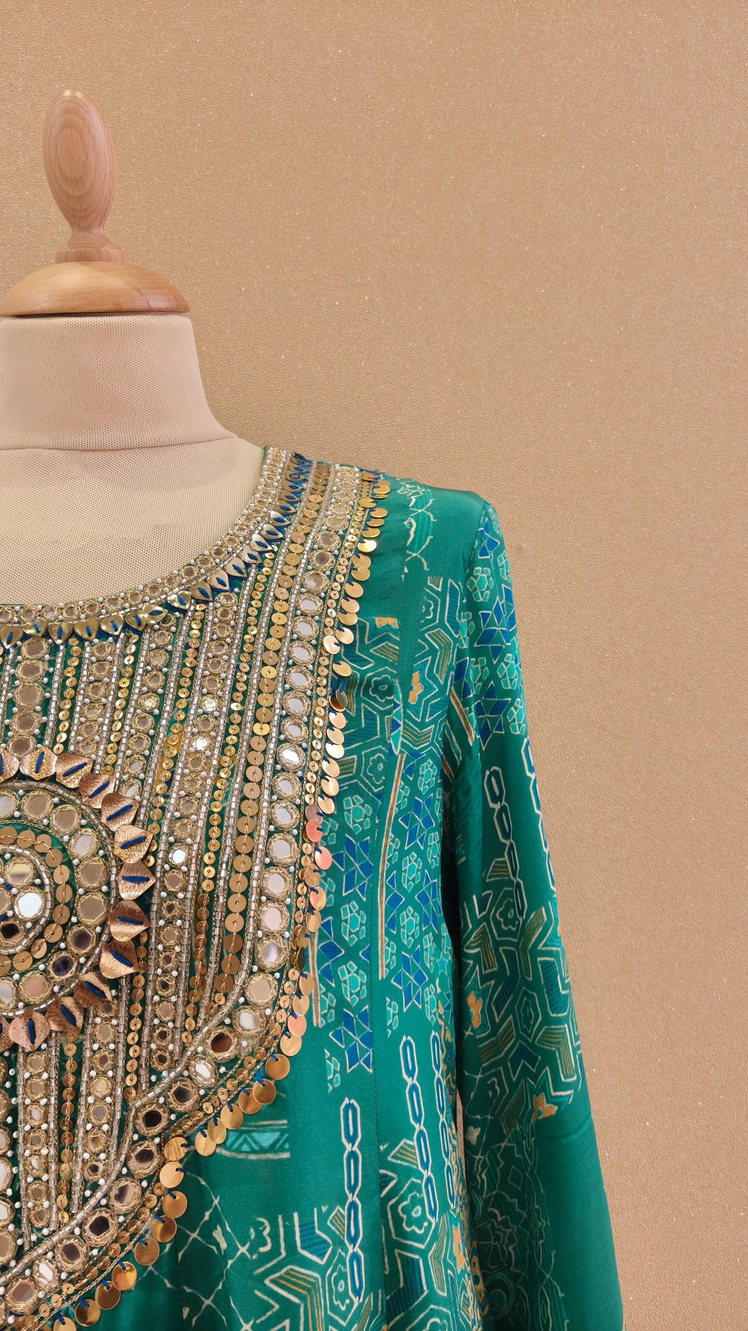 Green Printed Kurti with Matching Pants | SILK SAGA