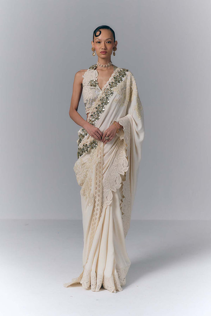 Ivory Pearl Saree|VARUN BAHL