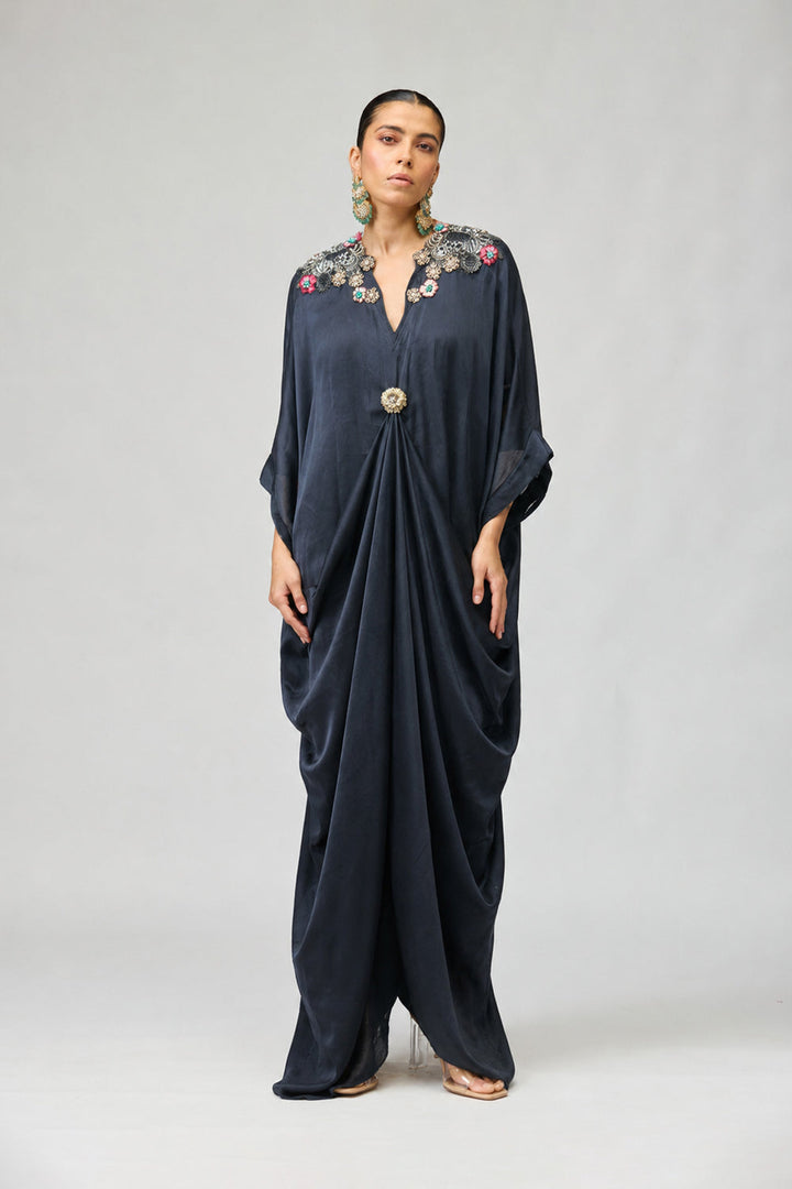 Black Draped Kaftan |VARUN BAHL