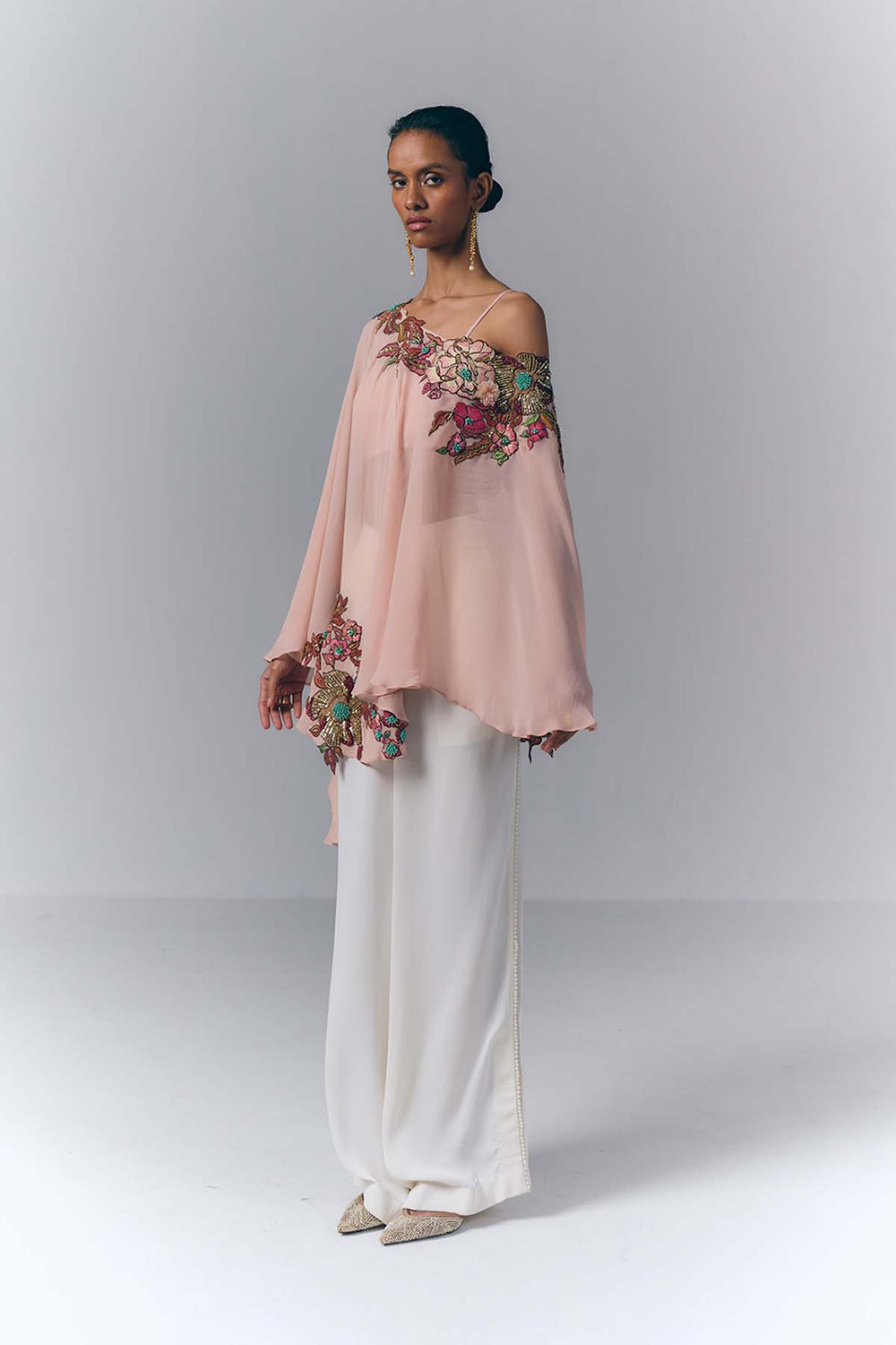 Peach Petal Kaftan Set|VARUN BAHL