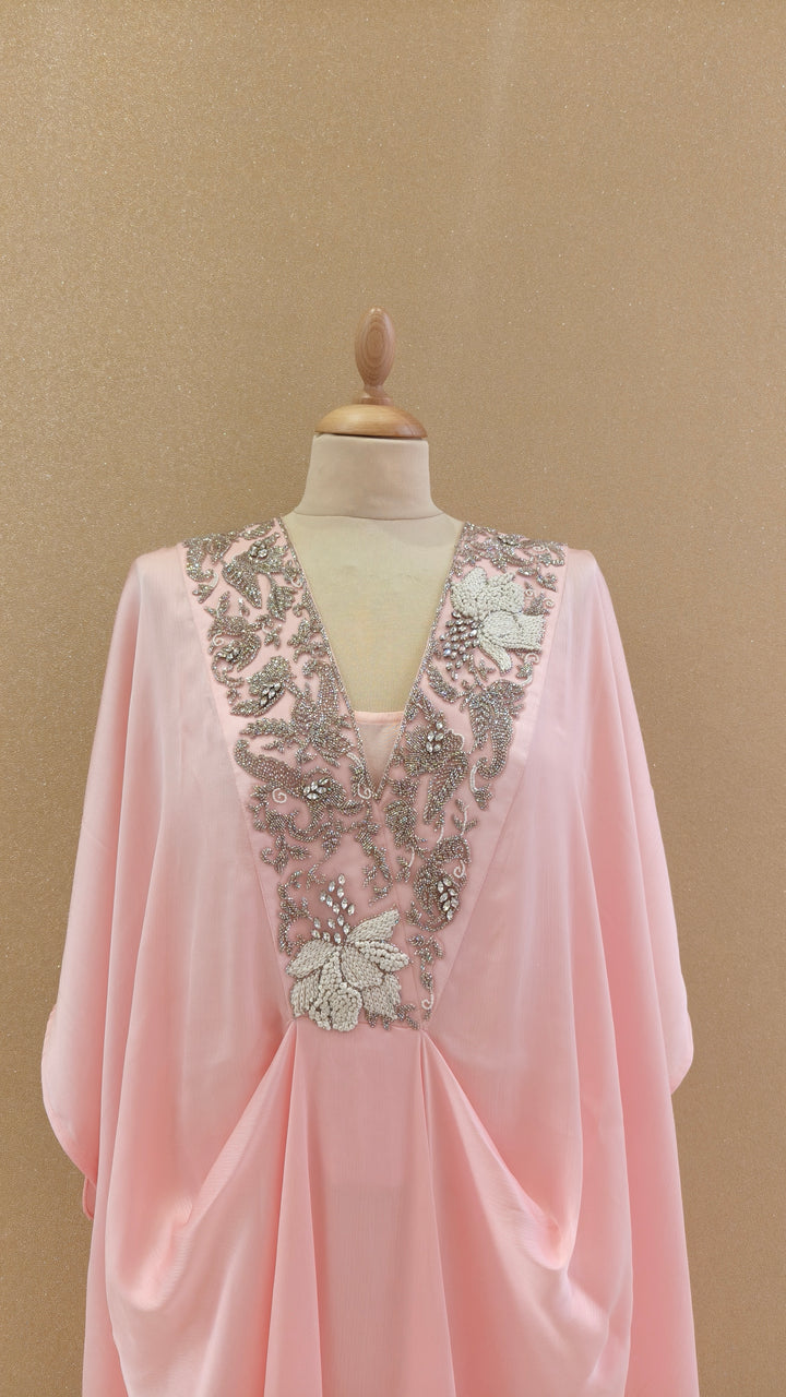 Pink Draped Kaftan|VARUN BAHL