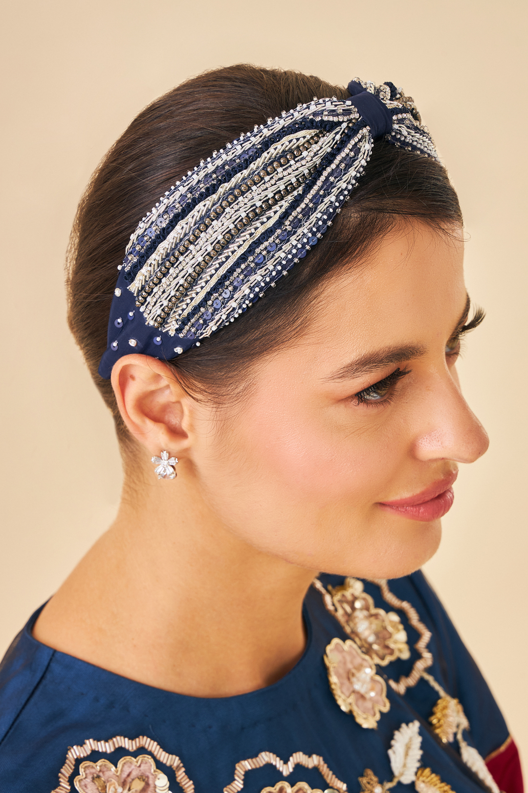 Taylor Navy Ladies Embellished Headband| Joey & Pooh