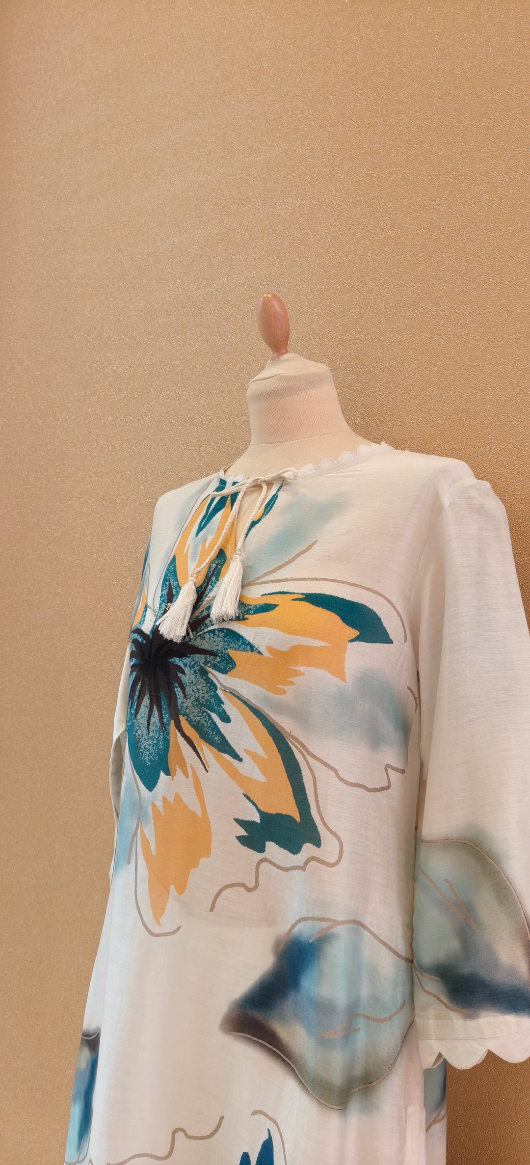 White Floral Print Kurta Set|VARUN BAHL