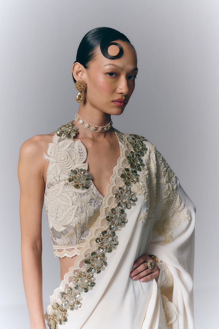 Ivory Pearl Saree|VARUN BAHL