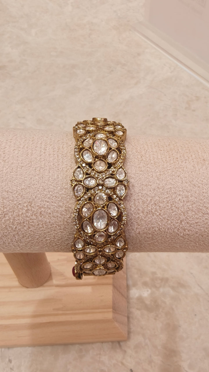 Classic Polki Hinged Bangle|Vivinia by Vidhi Mehra