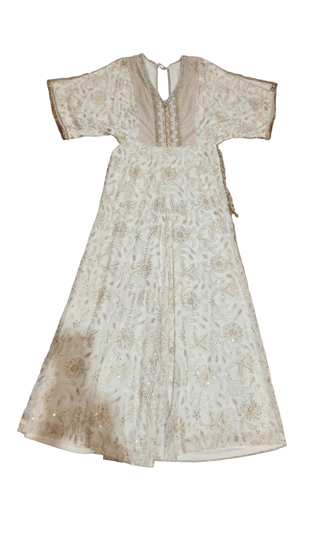 Cream & Gold Jaal Jumpsuit with Belt| Private Collection