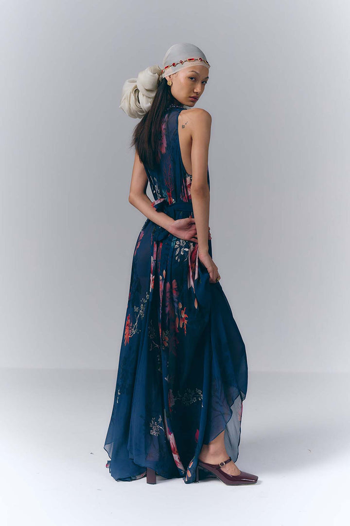 Midnight Floral Dress|VARUN BAHL