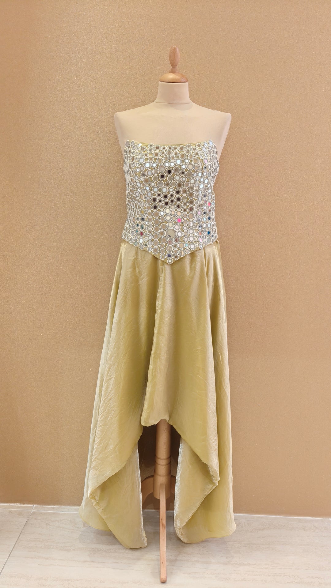 Gold Embellished Corset Top with Pants| AURAROZE