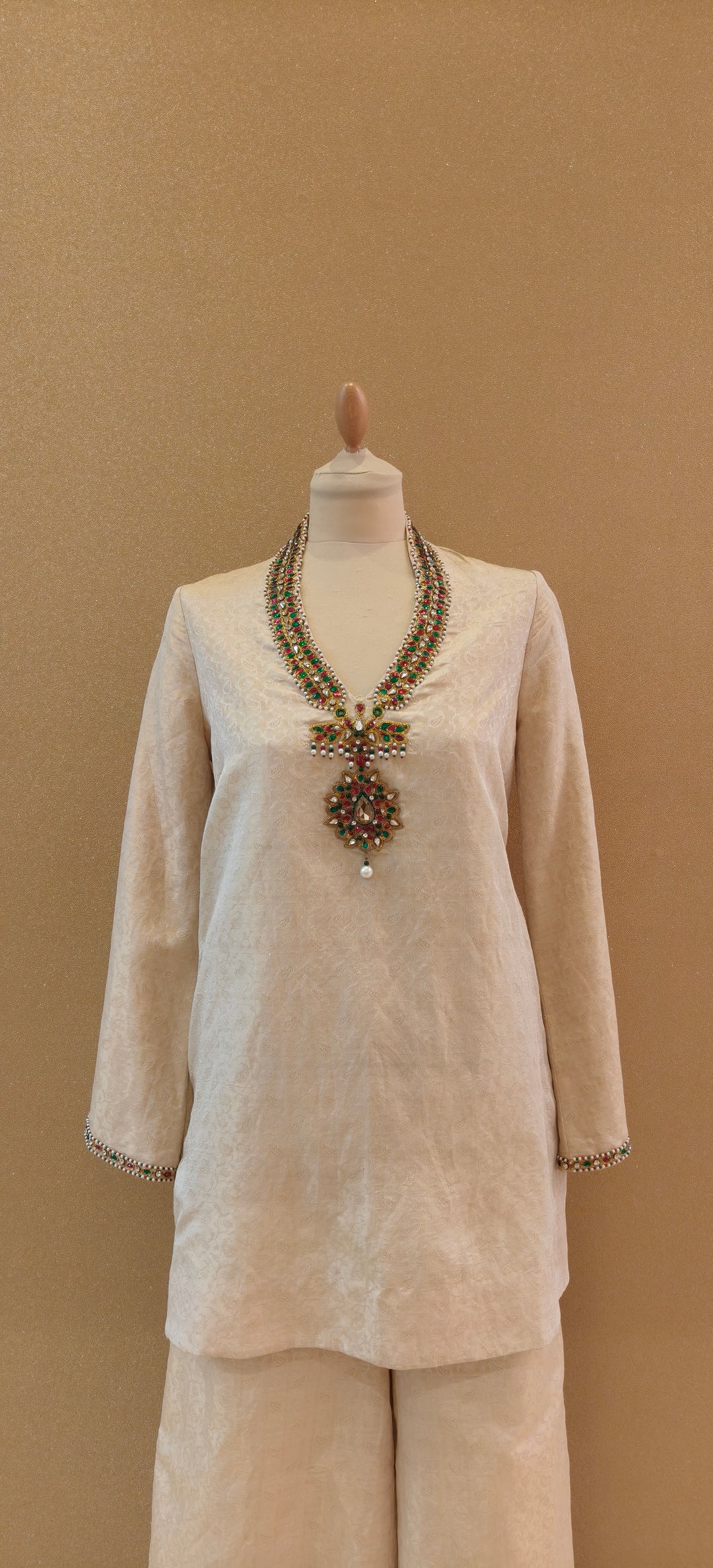 Royal Darbar Raw Silk Tunic Top and Pant | Duchess Kumari