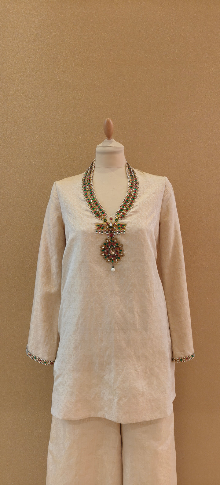 Royal Darbar Raw Silk Tunic Top and Pant | Duchess Kumari