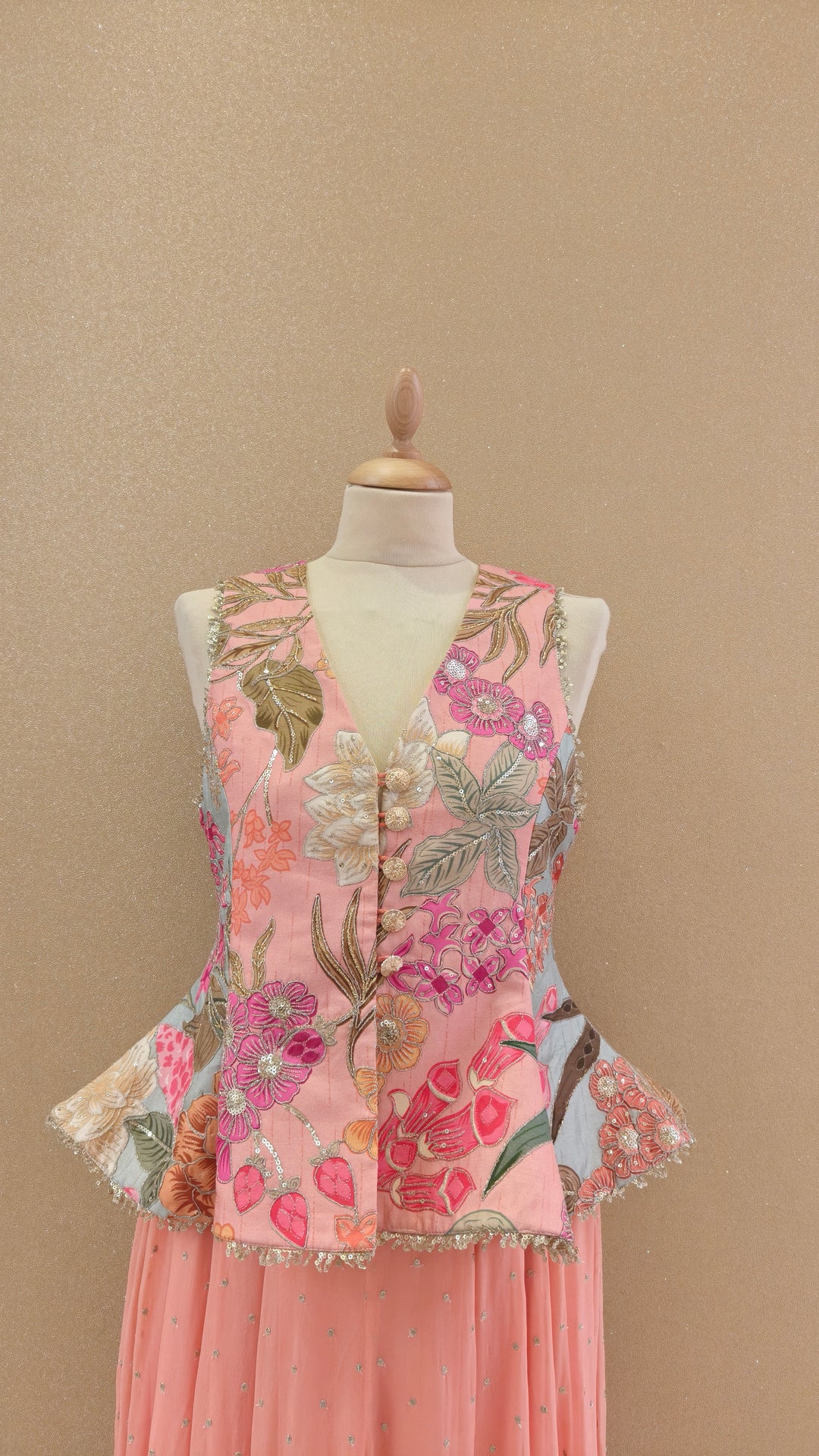 Pastel Floral Peplum Top & Balloon Pants Set| Private Collection