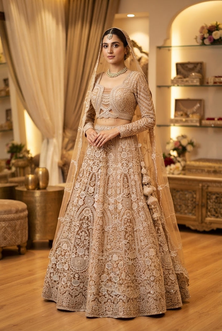 Shagun Peach Pink Lehenga Set | Inaayat by Divya Taimni