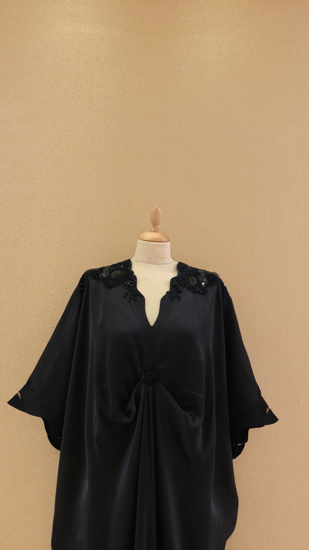 Black Draped Kaftan|VARUN BAHL