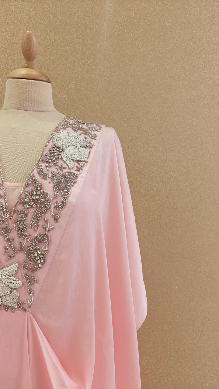 Pink Draped Kaftan|VARUN BAHL