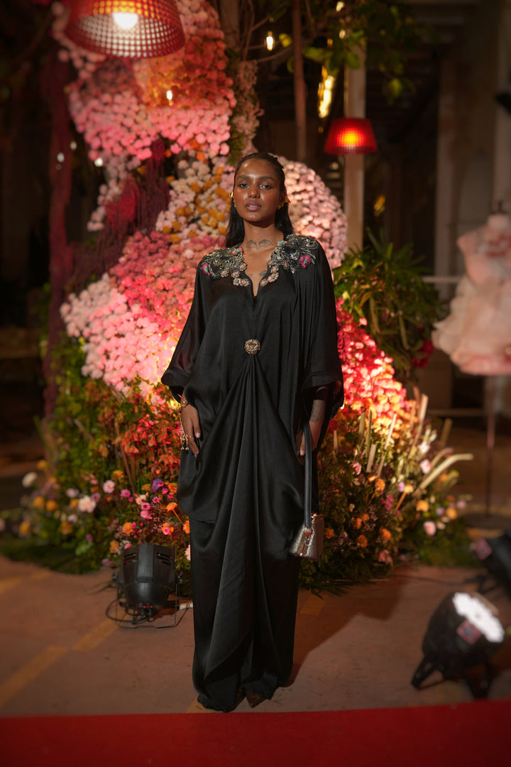 Black Draped Kaftan |VARUN BAHL