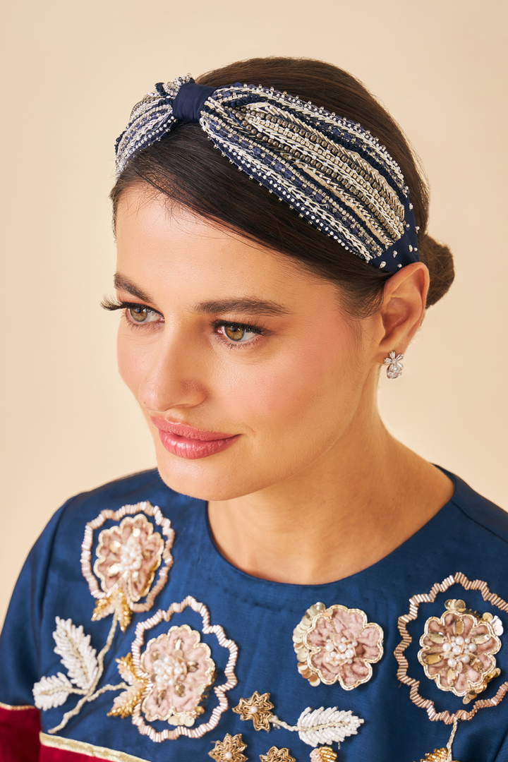 Taylor Navy Ladies Embellished Headband| Joey & Pooh