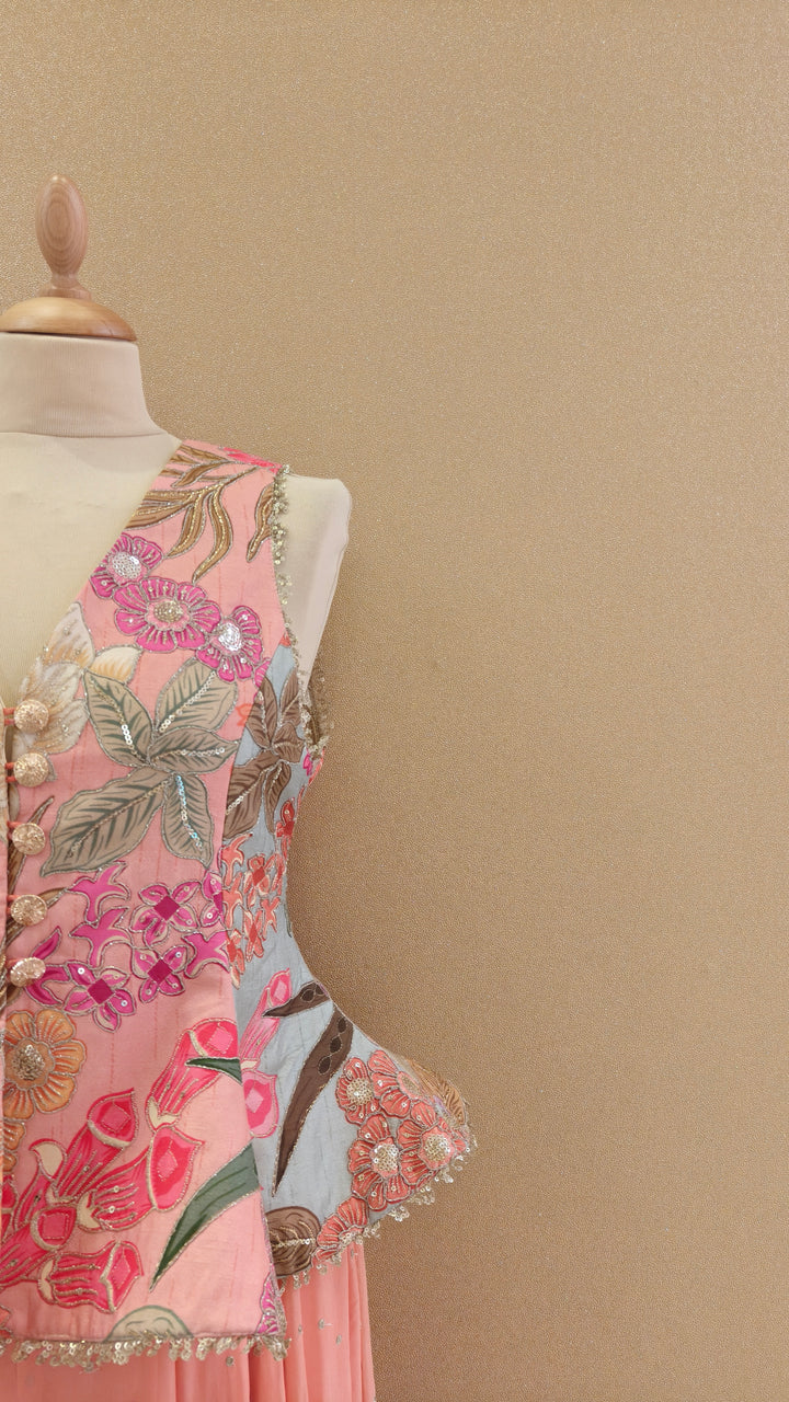 Pastel Floral Peplum Top & Balloon Pants Set| Private Collection