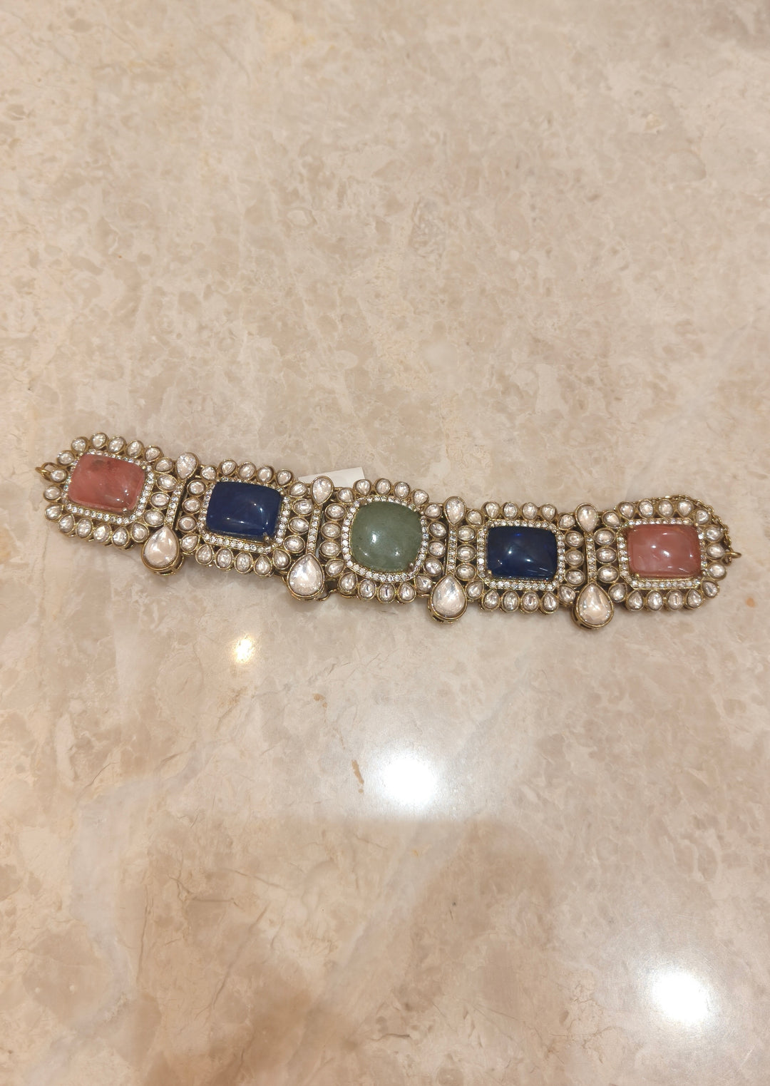 Multicolour Gemstone Kundan Choker Necklace Set| Vivinia by Vidhi Mehra