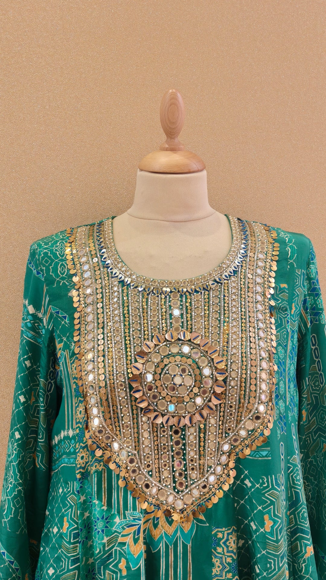 Green Printed Kurti with Matching Pants | SILK SAGA