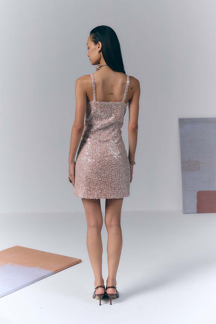 Floral Embellished Mini Dress|VARUN BAHL