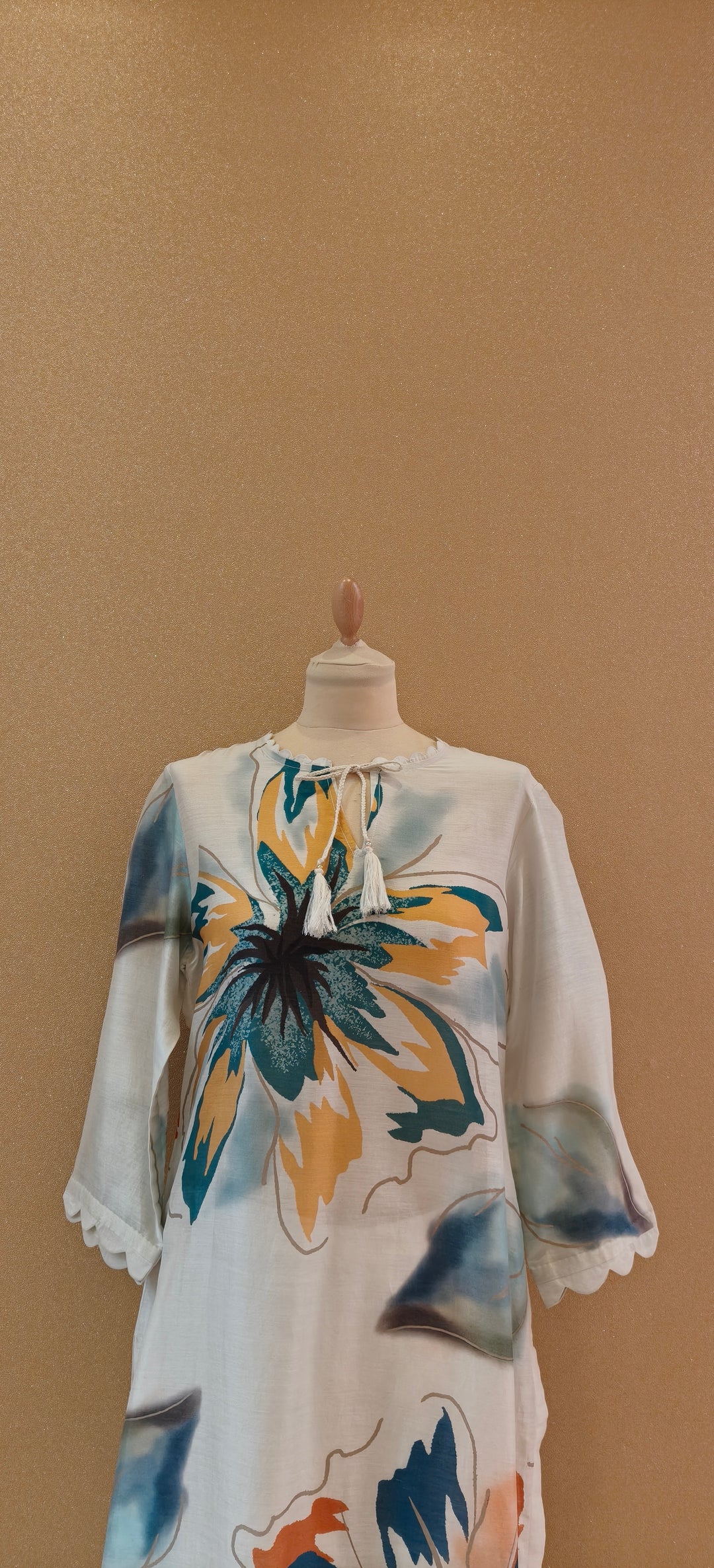 White Floral Print Kurta Set|VARUN BAHL