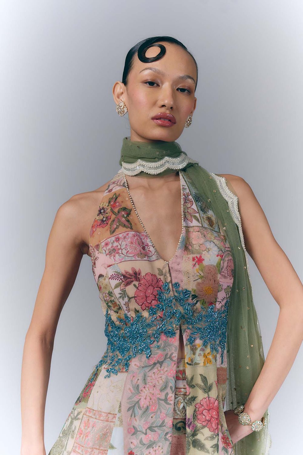 Eden Bloom peplum Set|VARUN BAHL