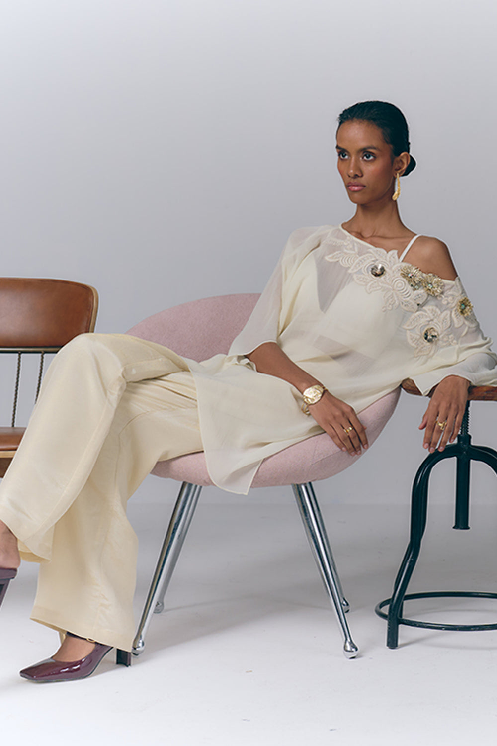 Ivory Embellished Co-ord Set|VARUN BAHL