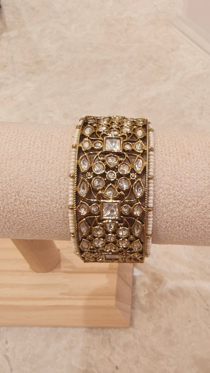 Beaded Polki Heritage Bangle|Vivinia by Vidhi Mehra
