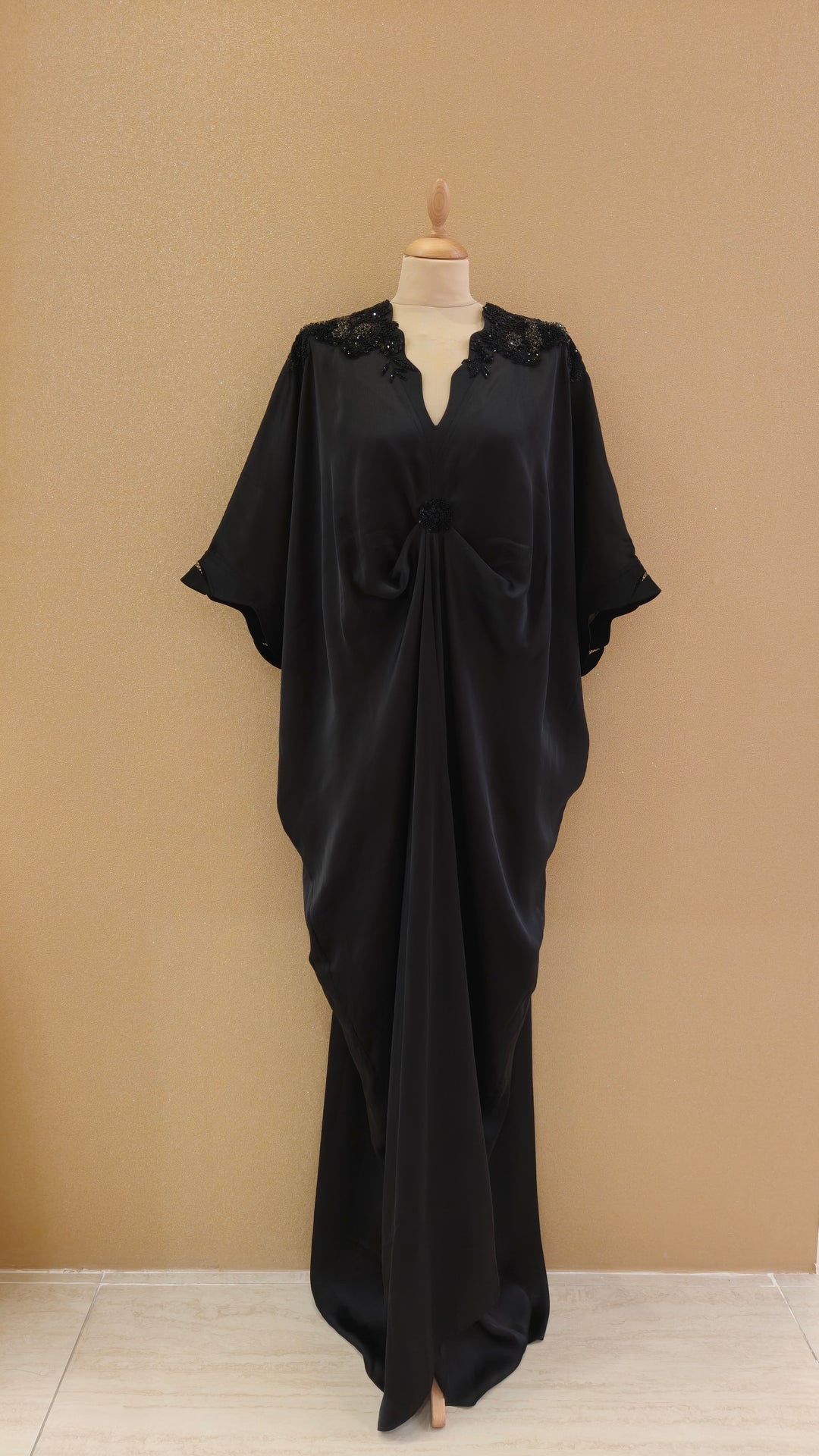 Black Draped Kaftan|VARUN BAHL