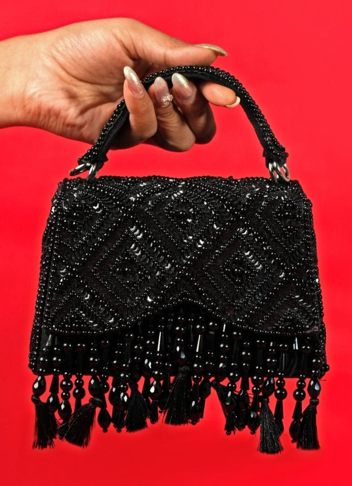 Midnight Beaded and Tassled Evening Bag| Al Falah