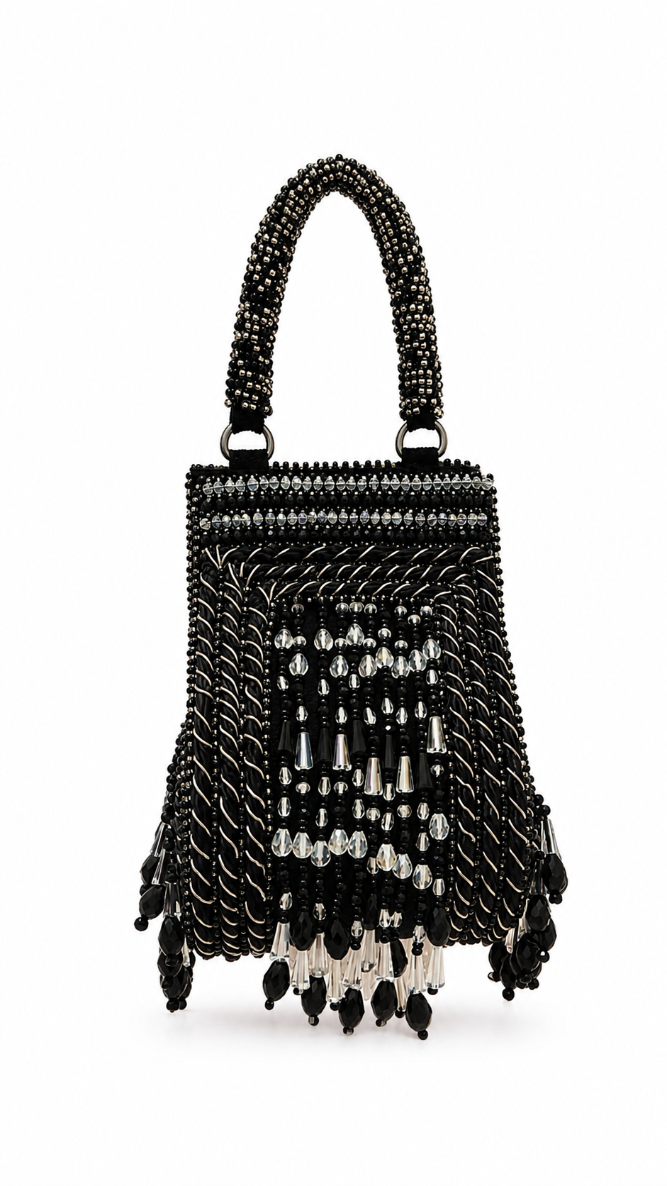Handmade Black & Silver Embellished Potli Bag|Al Falah