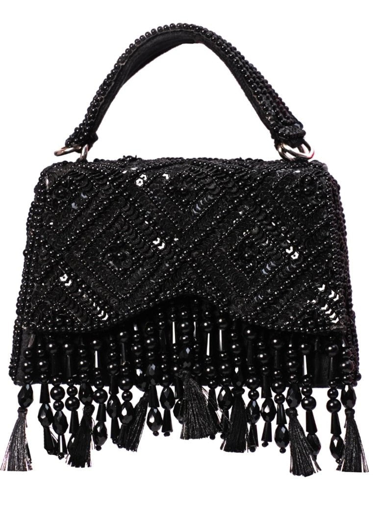 Midnight Beaded and Tassled Evening Bag| Al Falah